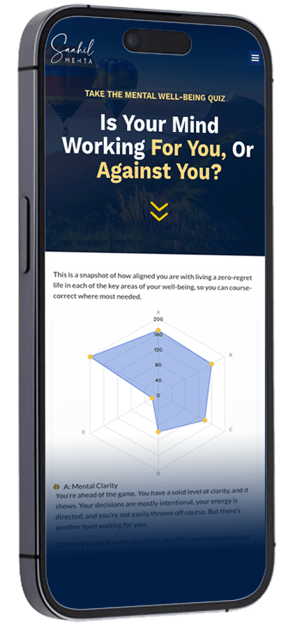 iPhone mental well being quiz mockup saahil mehta