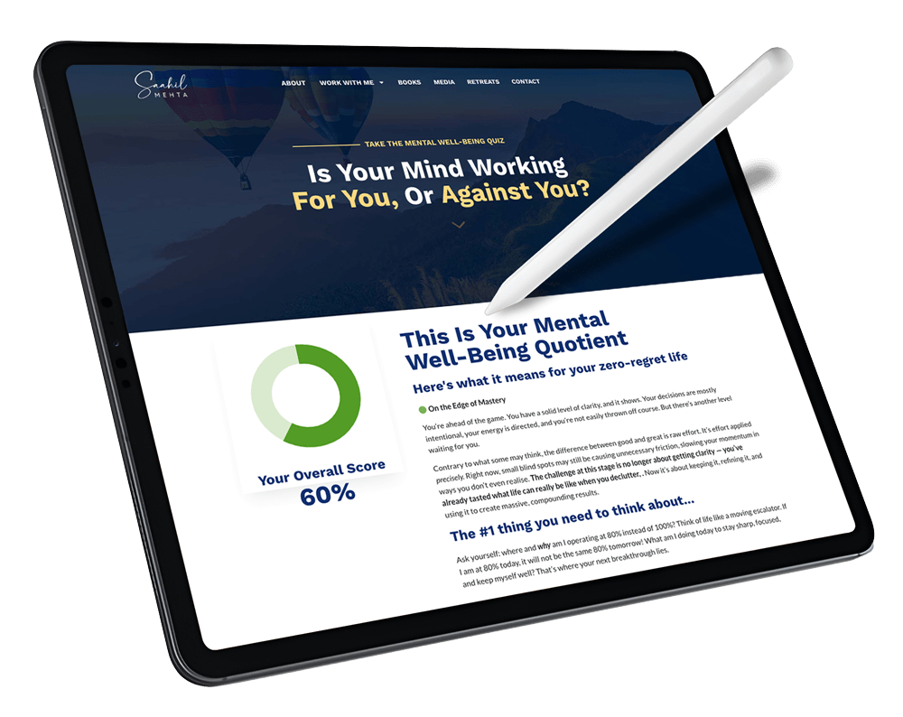 mockup ipad pro mental well being quiz saahil mehta