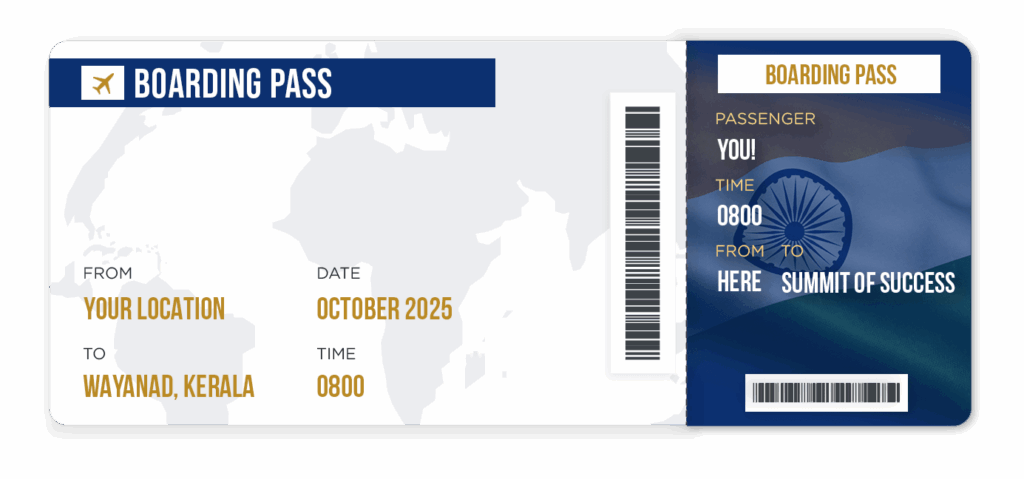 boarding pass wayanad retreat october 2025 saahil mehta